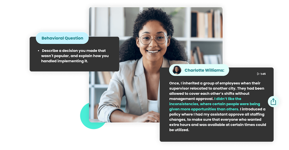 Example of interviewee using ingage solutions